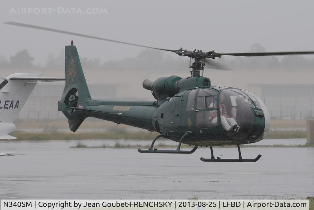 N340SM, 1978 Aerospatiale SA-341G Gazelle C/N 1509, take off to Bergerac