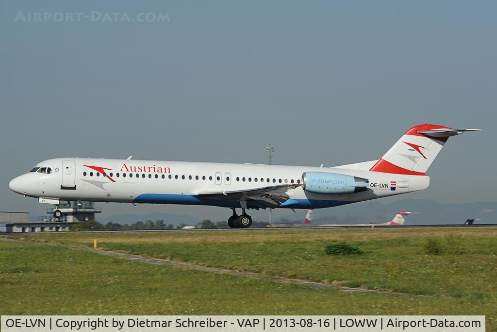 OE-LVN, 1991 Fokker 100 (F-28-0100) C/N 11367, Austrian Airlines Fokker 100