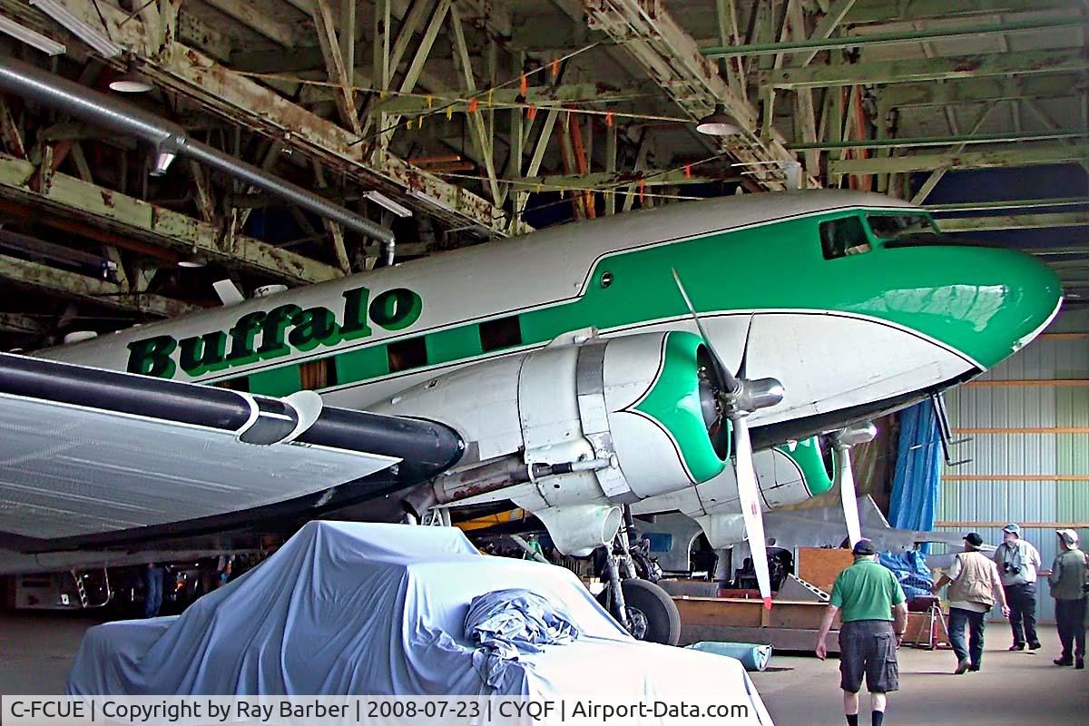 C-FCUE, 1942 Douglas C-47A Skytrain C/N 12983, Douglas DC-3C-47A-20-DK [12983] (Buffalo Airways) Red Deer~C 23/07/2008. Although tis may be marked CF-CUE it was registered as C-FCUE on 1995-02-03.