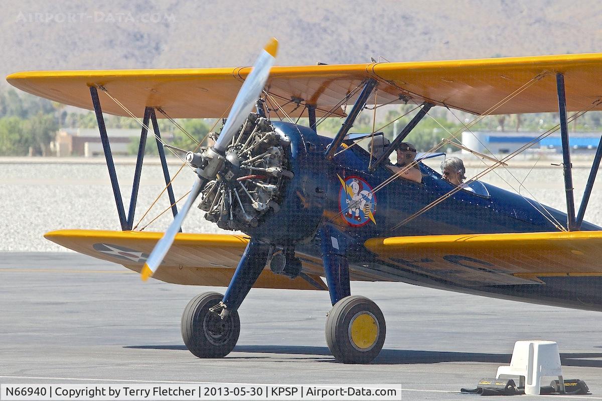 N66940, 1943 Boeing A75N1(PT17) C/N 75-4716, Giving pleasure rides at Palm Springs CA