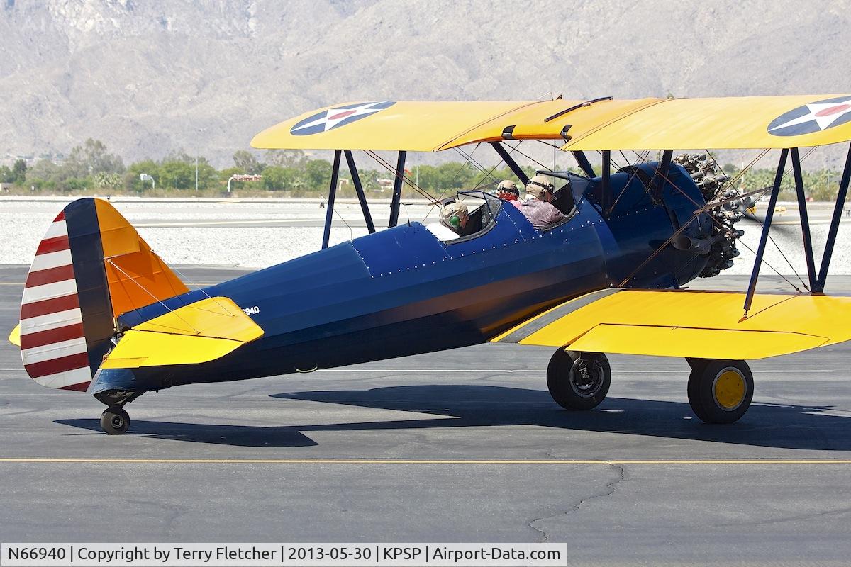N66940, 1943 Boeing A75N1(PT17) C/N 75-4716, Giving pleasure rides at Palm Springs CA