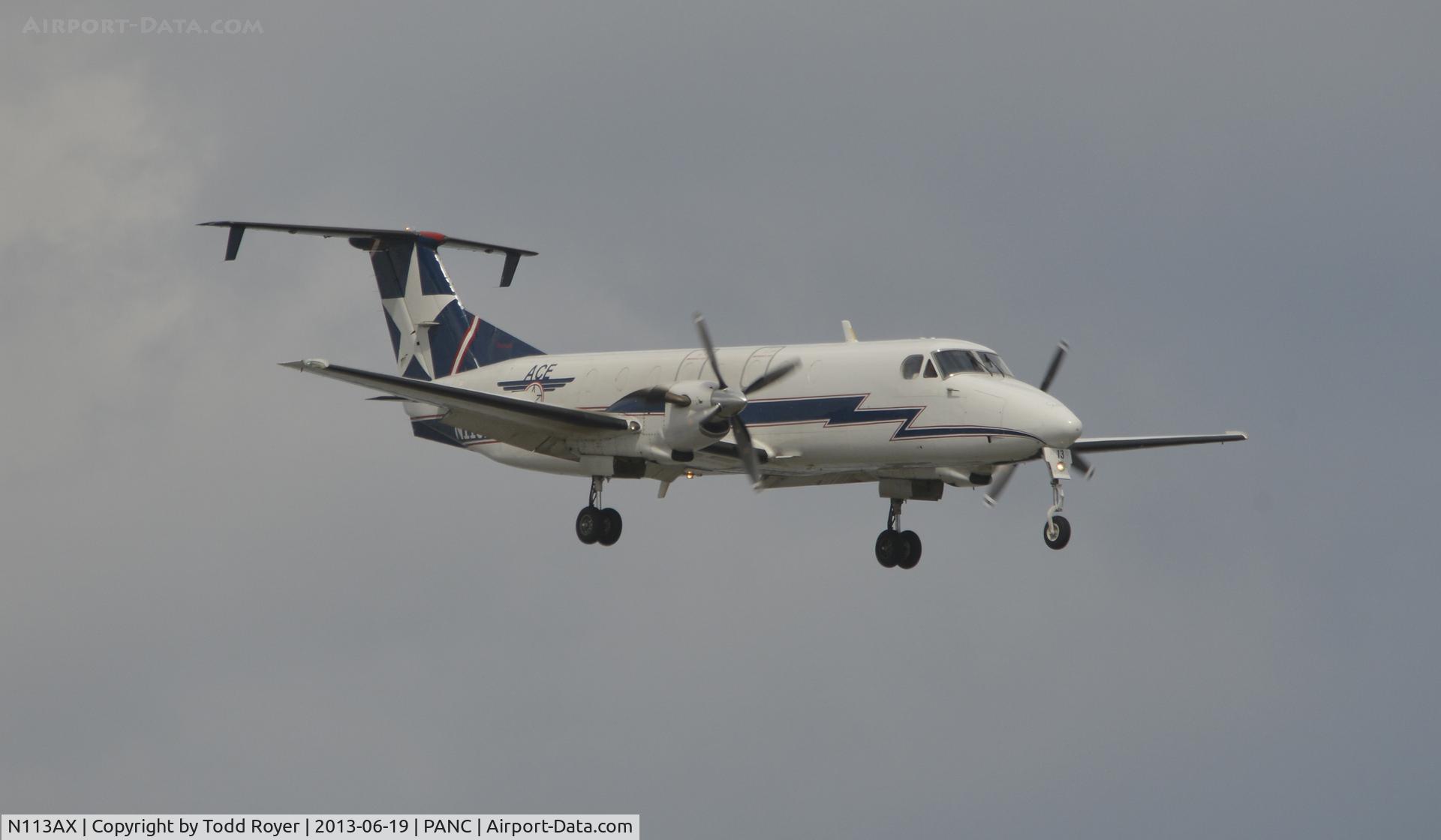 N113AX, 1988 Beech 1900C C/N UC-41, Arriving at Anchorage