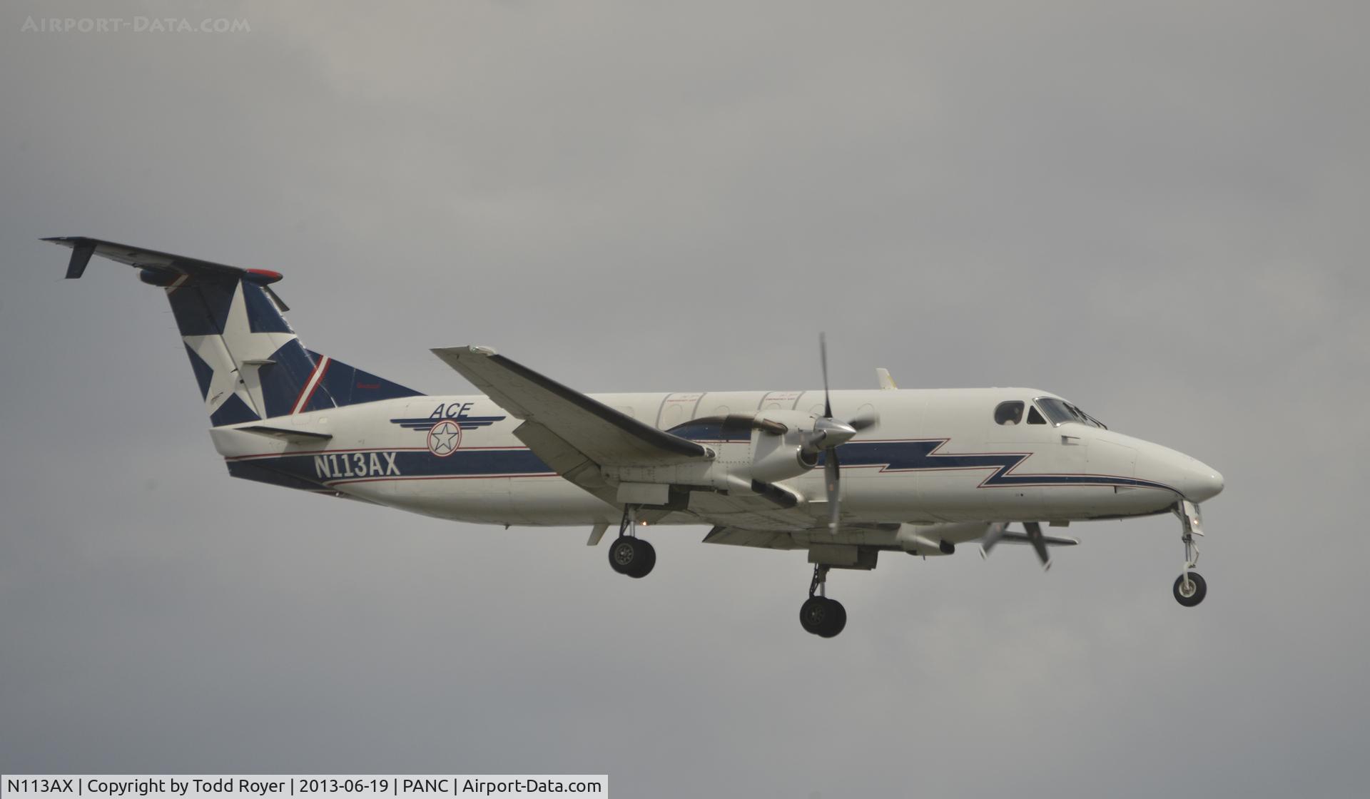 N113AX, 1988 Beech 1900C C/N UC-41, Arriving at Anchorage