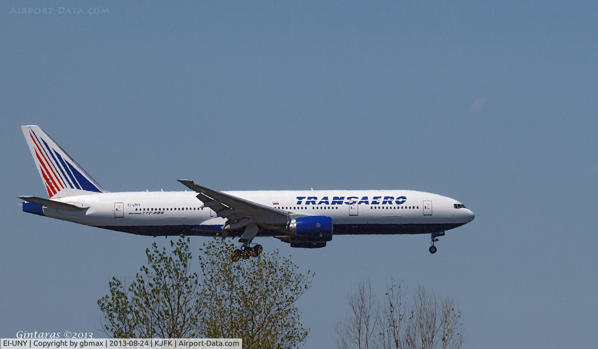 EI-UNY, 1995 Boeing 777-222 C/N 26918, Final approach to JFK