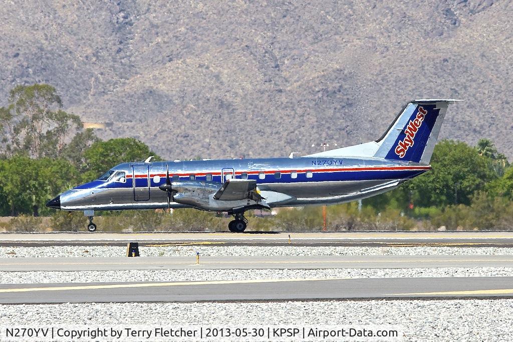 N270YV, 1993 Embraer EMB-120ER Brasilia C/N 120.270, At Palm Springs , California