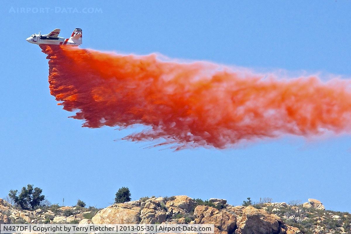 N427DF, 2001 Marsh Aviation S-2F3AT C/N 153570, Fire-fighting , north of Ramona , California