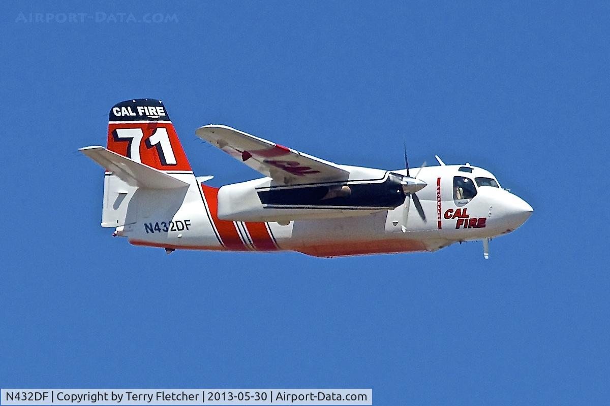 N432DF, Marsh Aviation S-2F3AT C/N 149268, Fire-fighting , north of Ramona , California