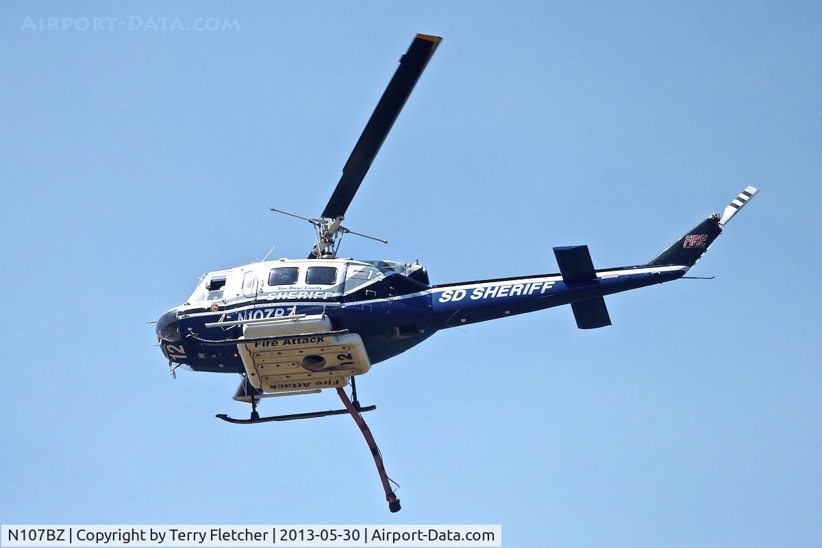 N107BZ, 1968 Bell 205A-1 C/N 30013, Fire-fighting , north of Ramona , California