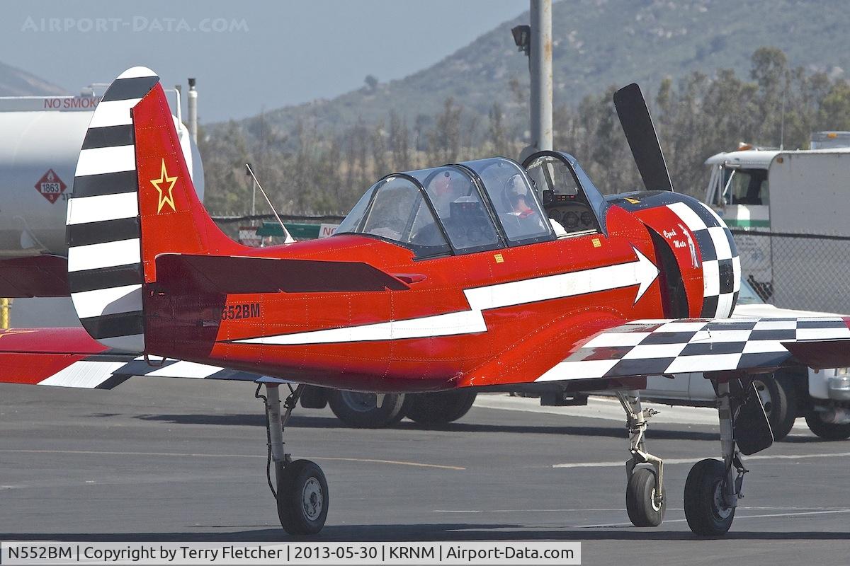 N552BM, 1991 Yakovlev (Aerostar) Yak-52 C/N 9111402, At Ramona Airport , California