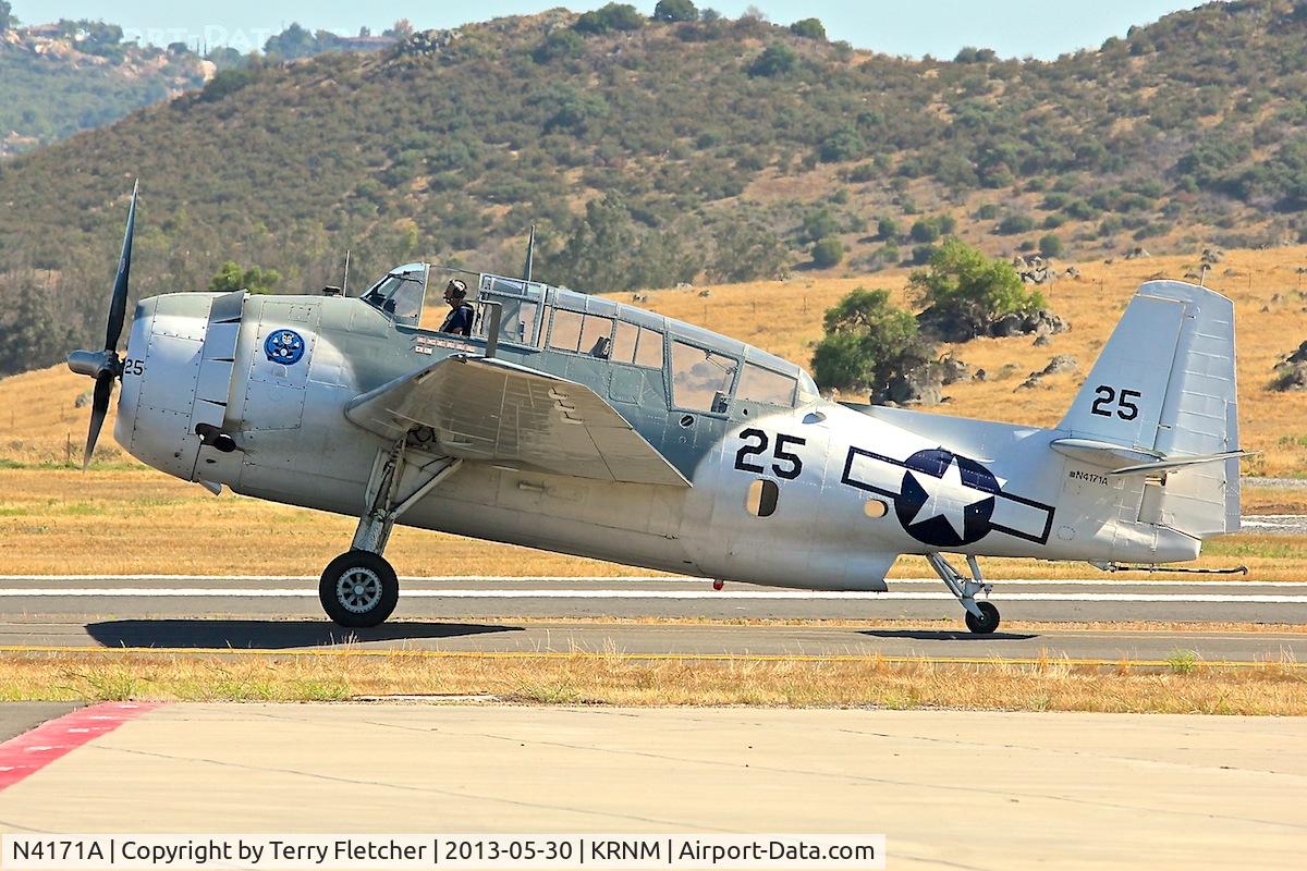 N4171A, 1945 Grumman TBM-3E Avenger C/N 4426 (Bu91521), At Ramona Airport , California