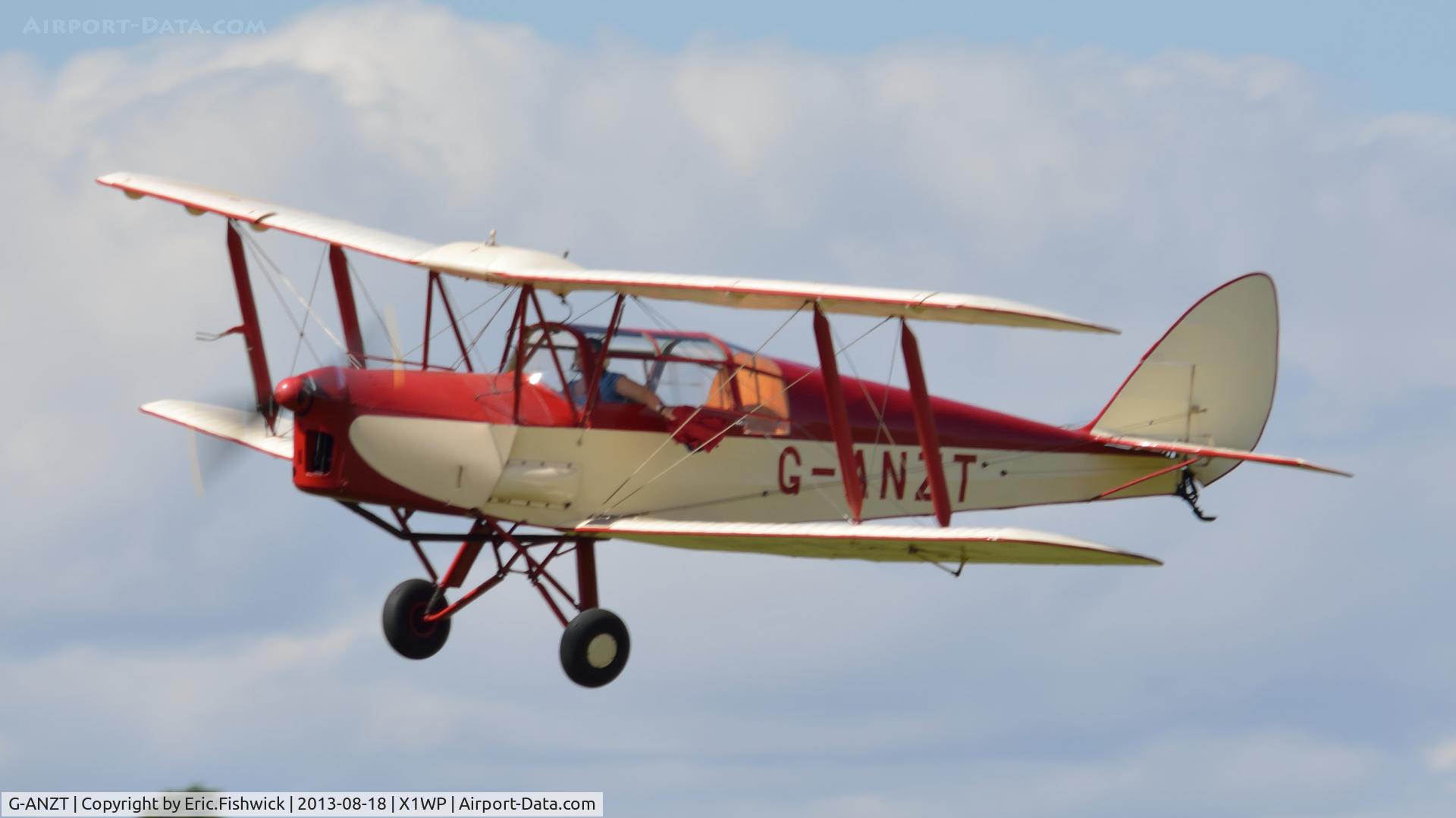 G-ANZT, 1957 Thruxton Jackaroo C/N 84176, 45. G-ANZT (Captain Neville's Flying Circus) at The 28th. International Moth Rally at Woburn Abbey, Aug. 2013.