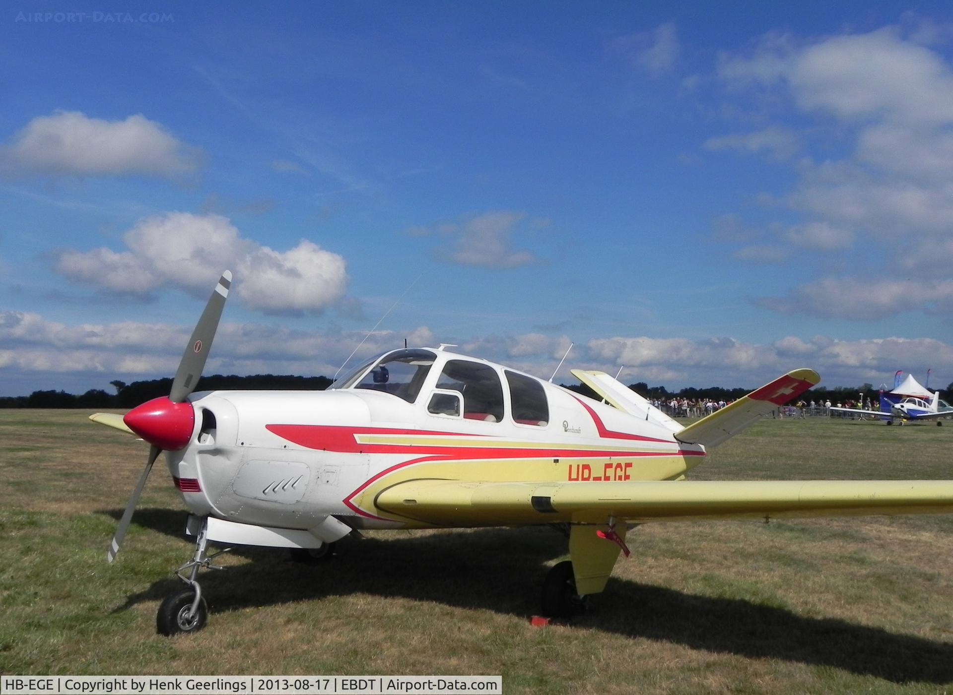 HB-EGE, 1949 Beechcraft A35 Bonanza C/N D-2045, Oldtimer Fly In Schaffen - Diest , Aug 2013