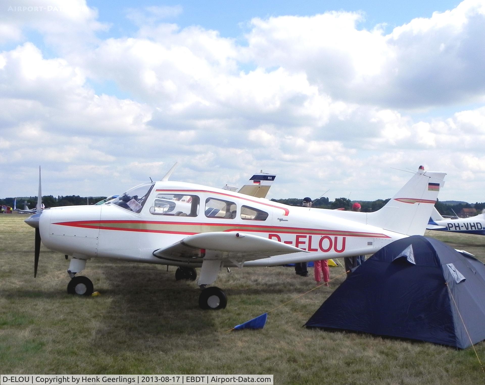 D-ELOU, Beech A23 Musketeer III C/N M-937, Oldtimer Fly In Schaffen - Diest , Belgium , Aug 2013
