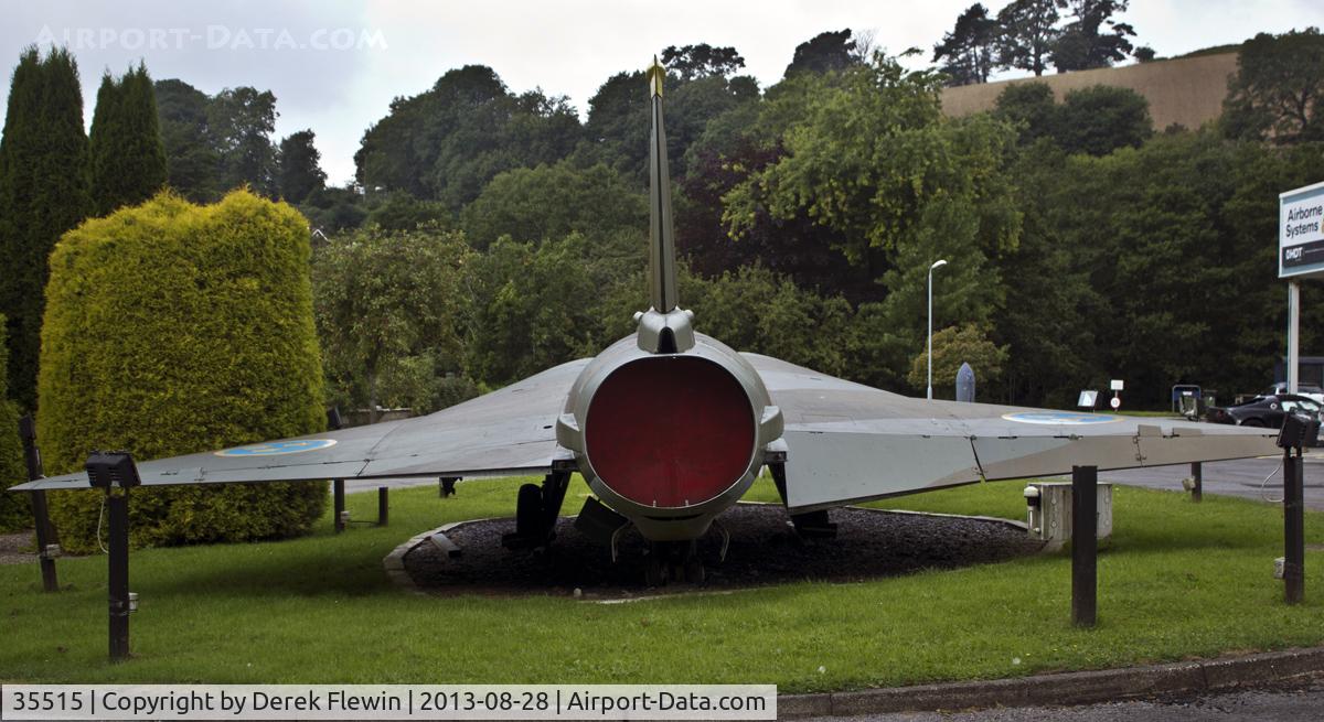 35515, Saab J-35F Draken C/N 0604, Saab J-35F Draken, Coded 49, Gate Guard at AirBorne Systems Europe (ex IrvinGQ).
