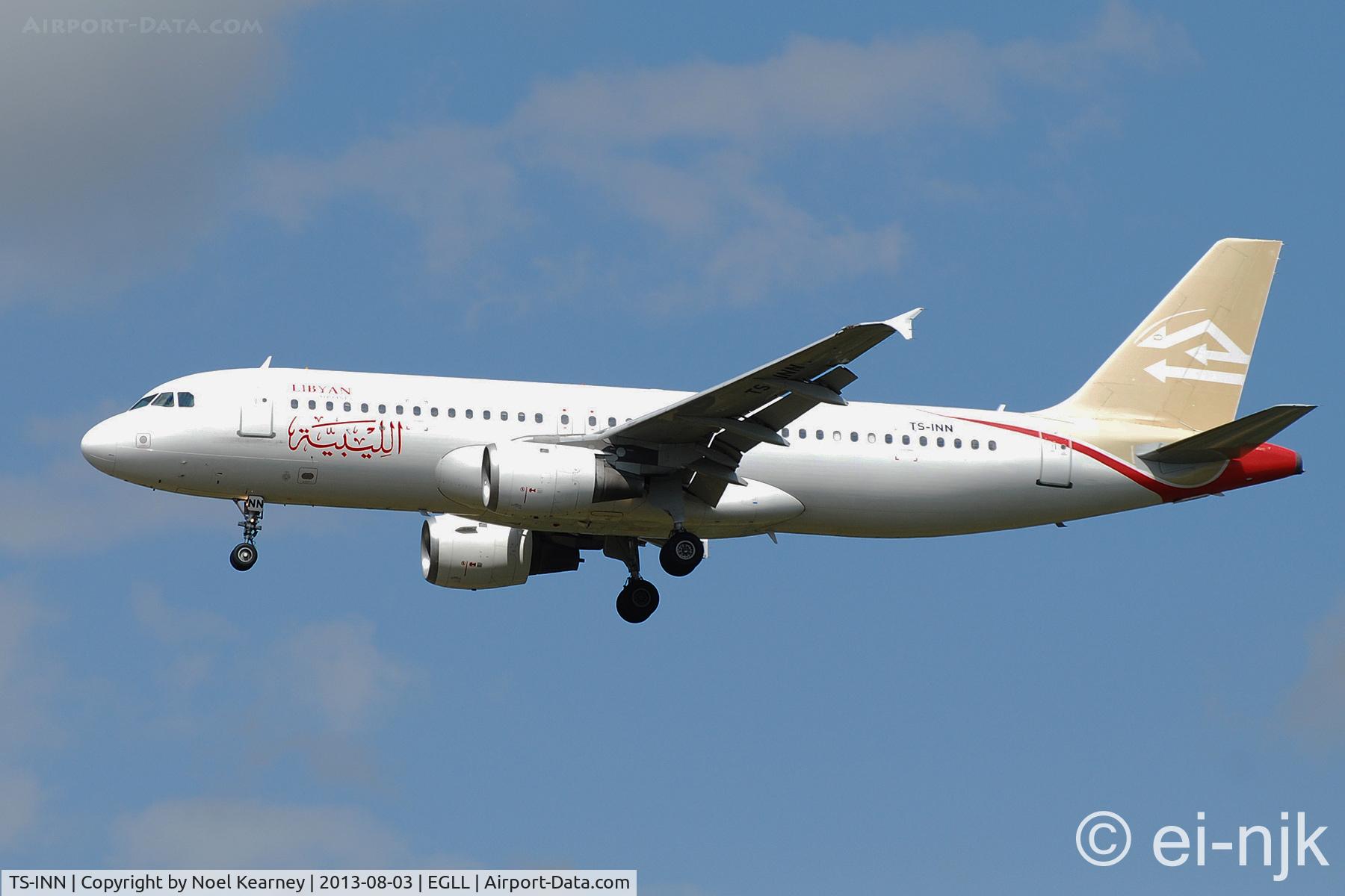 TS-INN, 1998 Airbus A320-212 C/N 793, Photographed landing 27R at Heathrow.