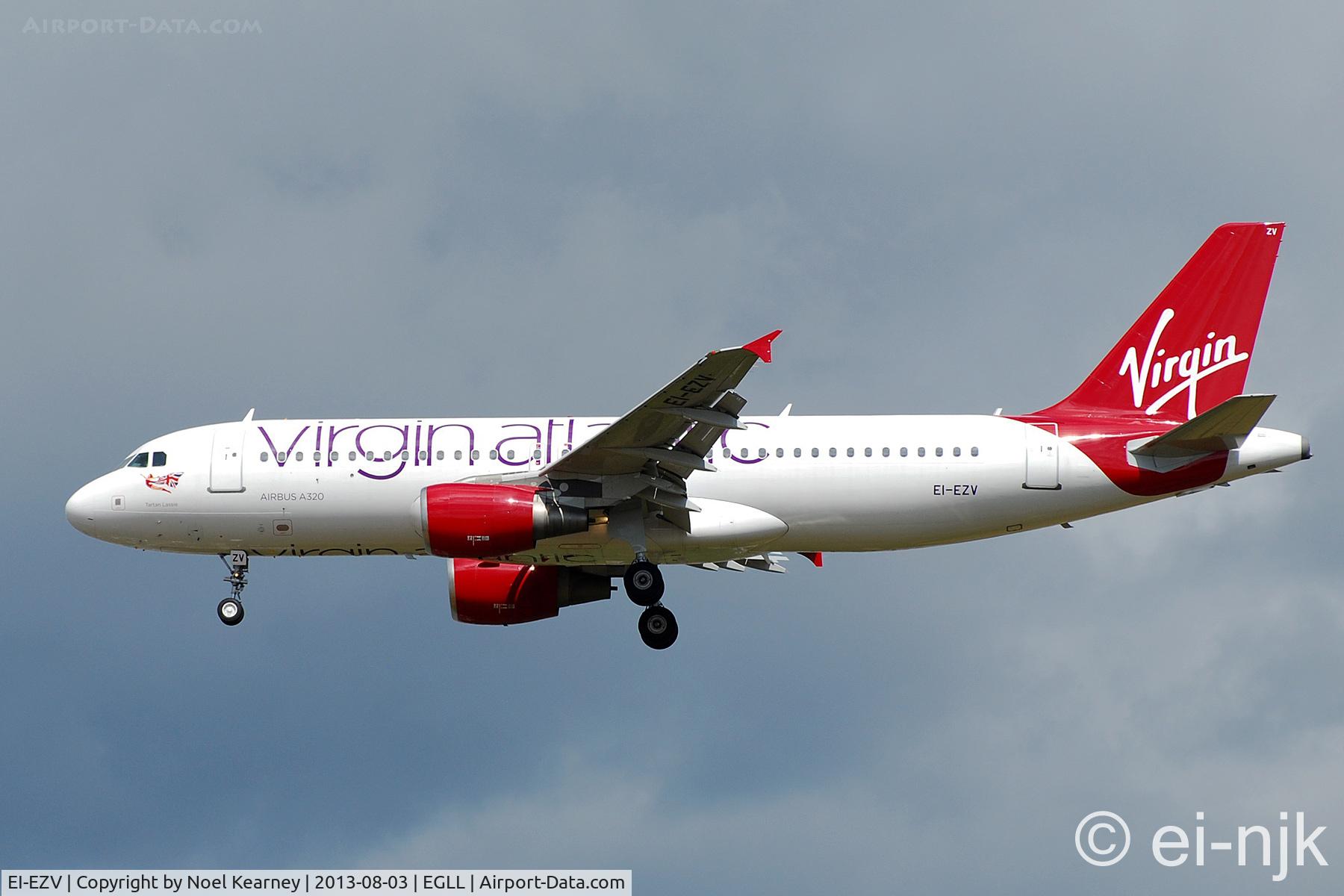 EI-EZV, 2003 Airbus A320-214 C/N 2001, Photographed landing 27R at Heathrow.