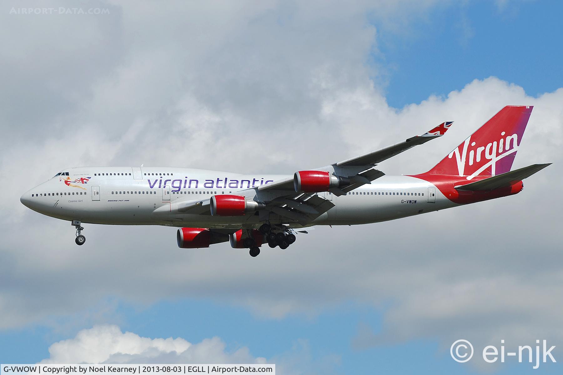 G-VWOW, 2001 Boeing 747-41R C/N 32745, Photographed landing 27R at Heathrow.