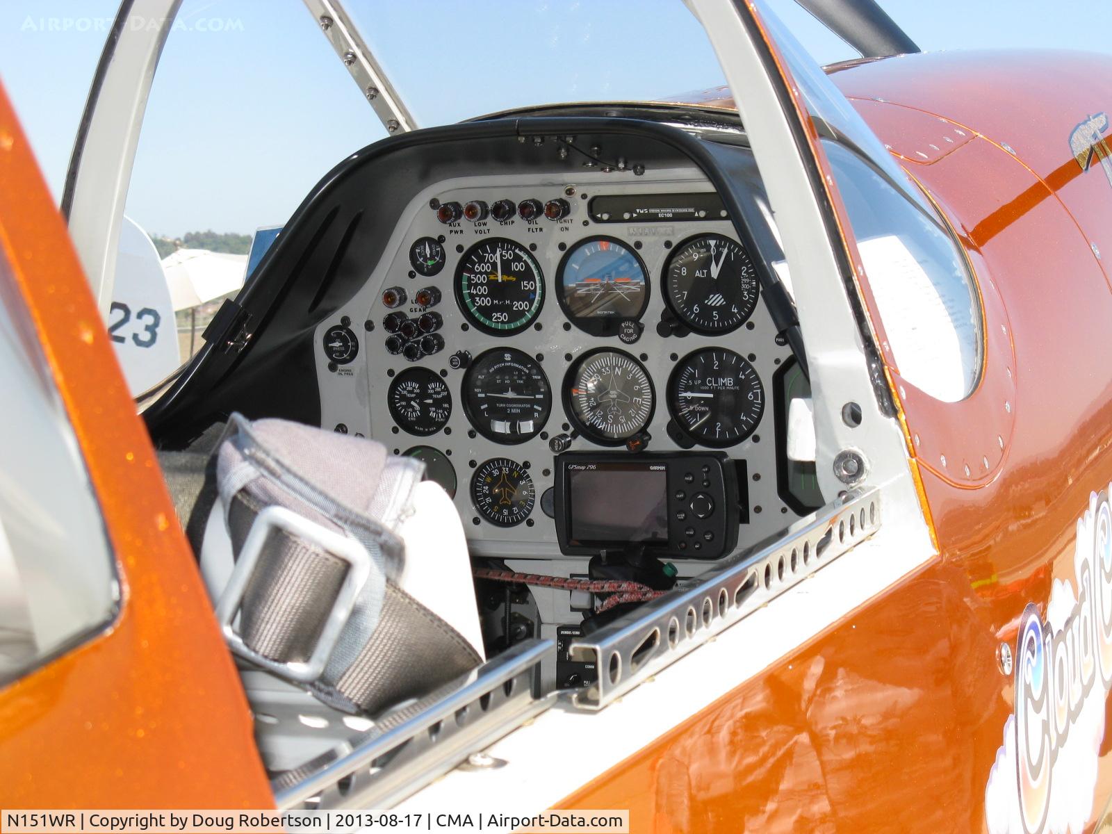 N151WR, 2001 Papa 51 Thunder Mustang C/N 24, 2001 Balz TM-1 THUNDER MUSTANG 'Cloud Chaser', 75% scale carbon fiber P-51, Falconer V-12 640 Hp, full panel-particularly note airspeed indicator, Vne is 505 mph.