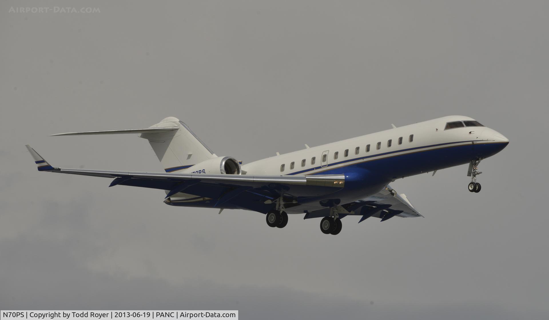 N70PS, 1999 Bombardier BD-700-1A10 Global Express C/N 9012, Arriving at Anchorage