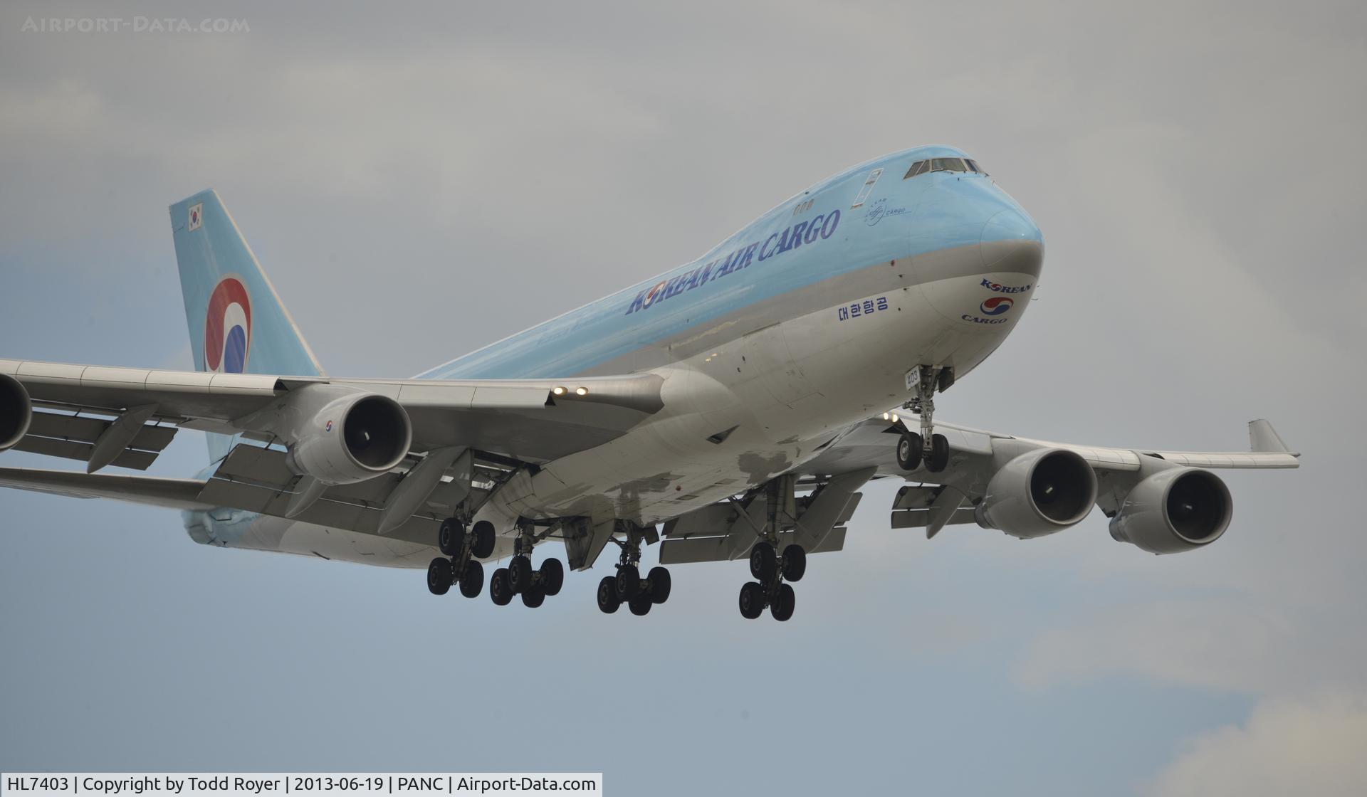 HL7403, 1998 Boeing 747-4B5F/SCD C/N 26408, Landing at Anchorage