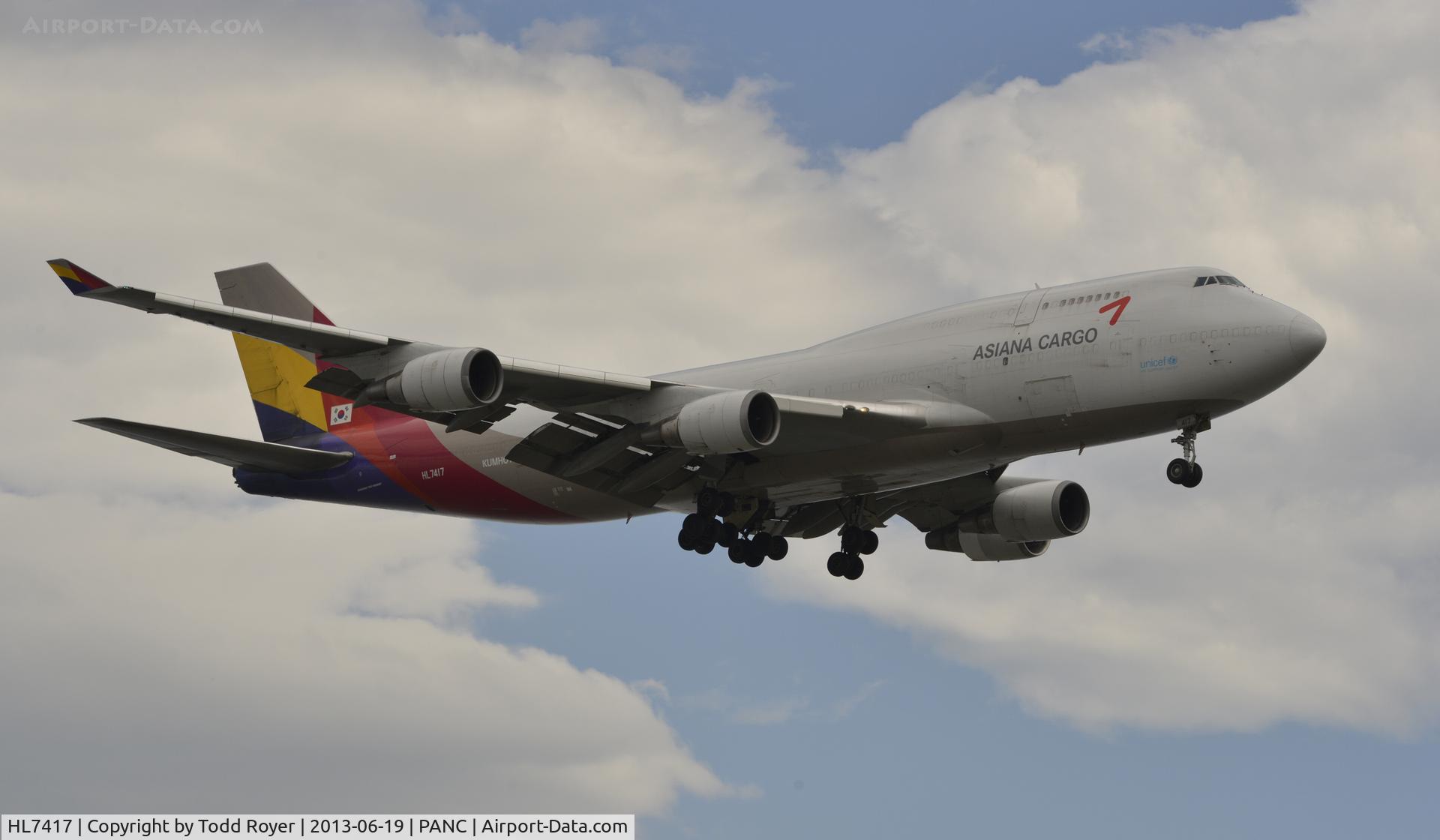 HL7417, 1993 Boeing 747-48EM(BDSF) C/N 25779, Landing at Anchorage