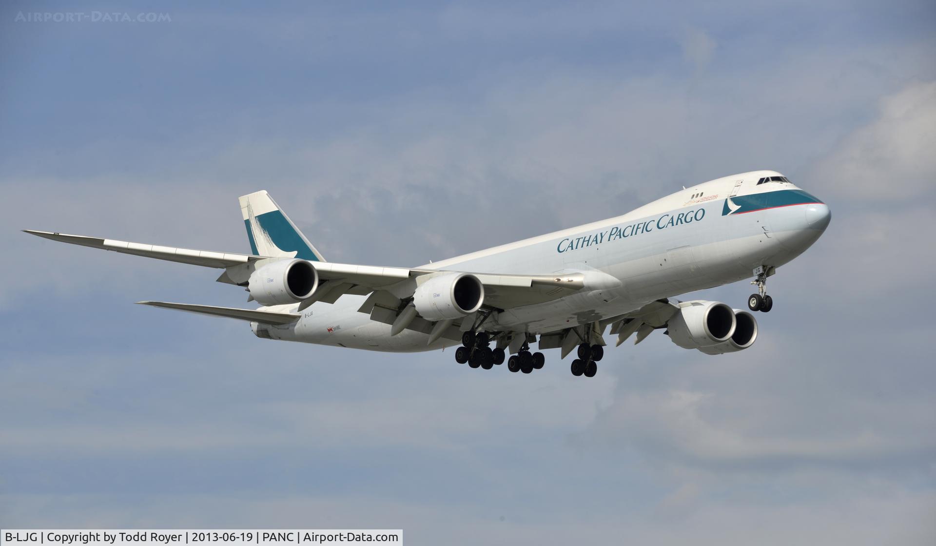 B-LJG, 2012 Boeing 747-867F C/N 39244, Landing at Anchorage