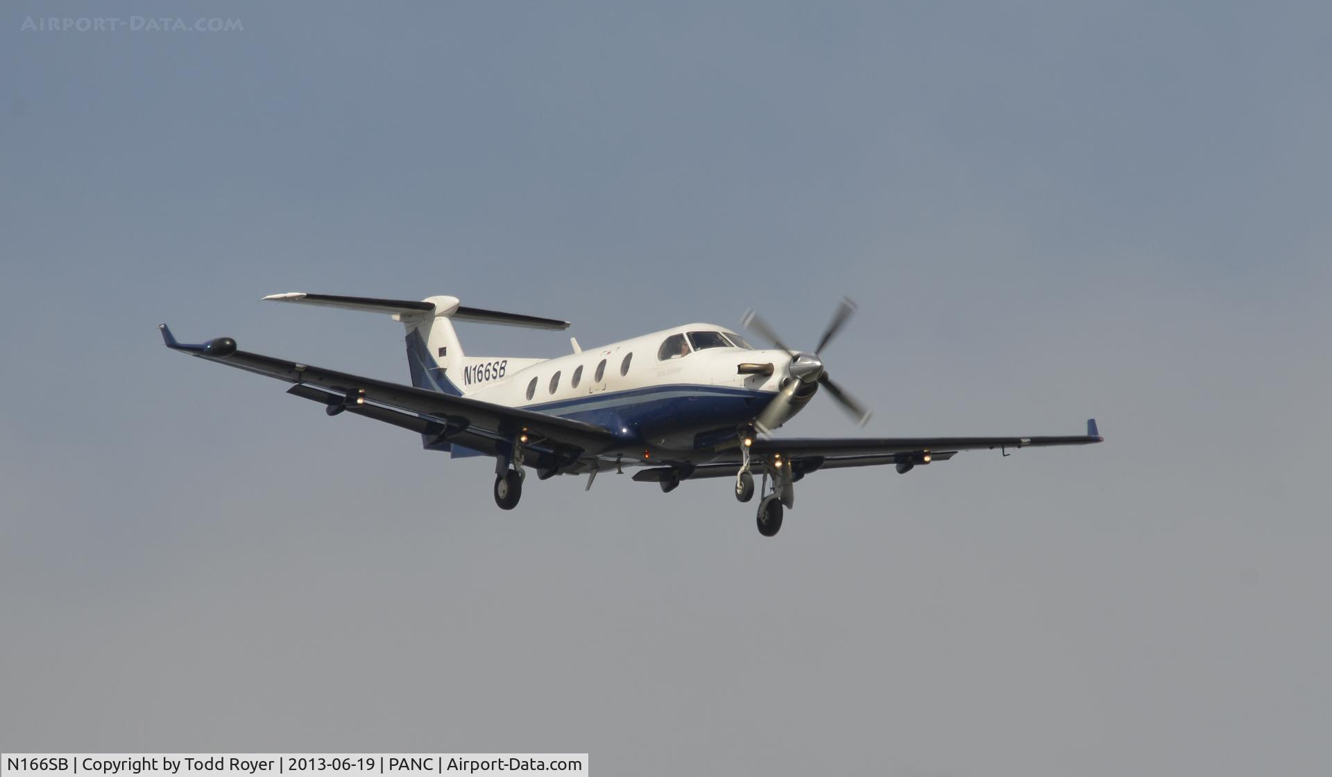 N166SB, 1999 Pilatus PC-12/45 C/N 310, Landing at Anchorage