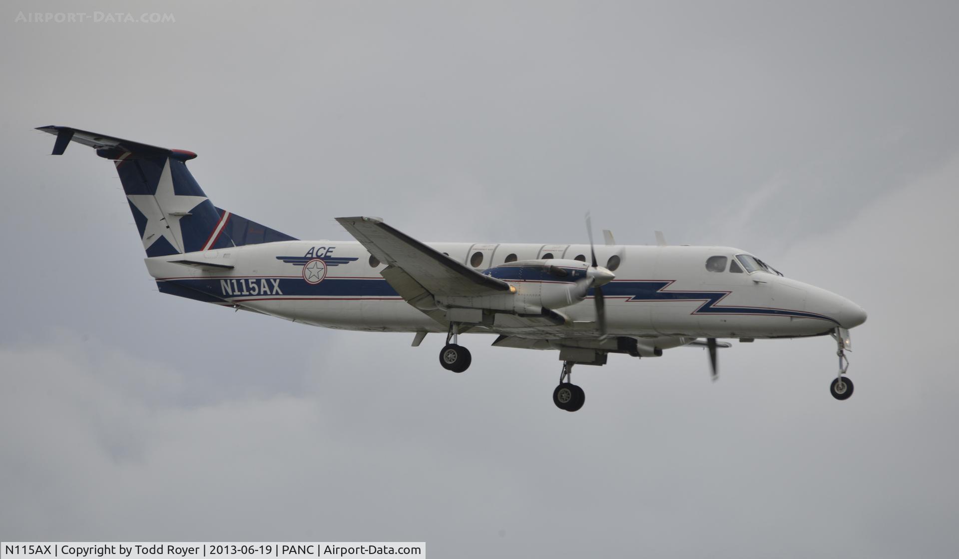 N115AX, 1988 Beech 1900C C/N UC-2, Landing at Anchorage