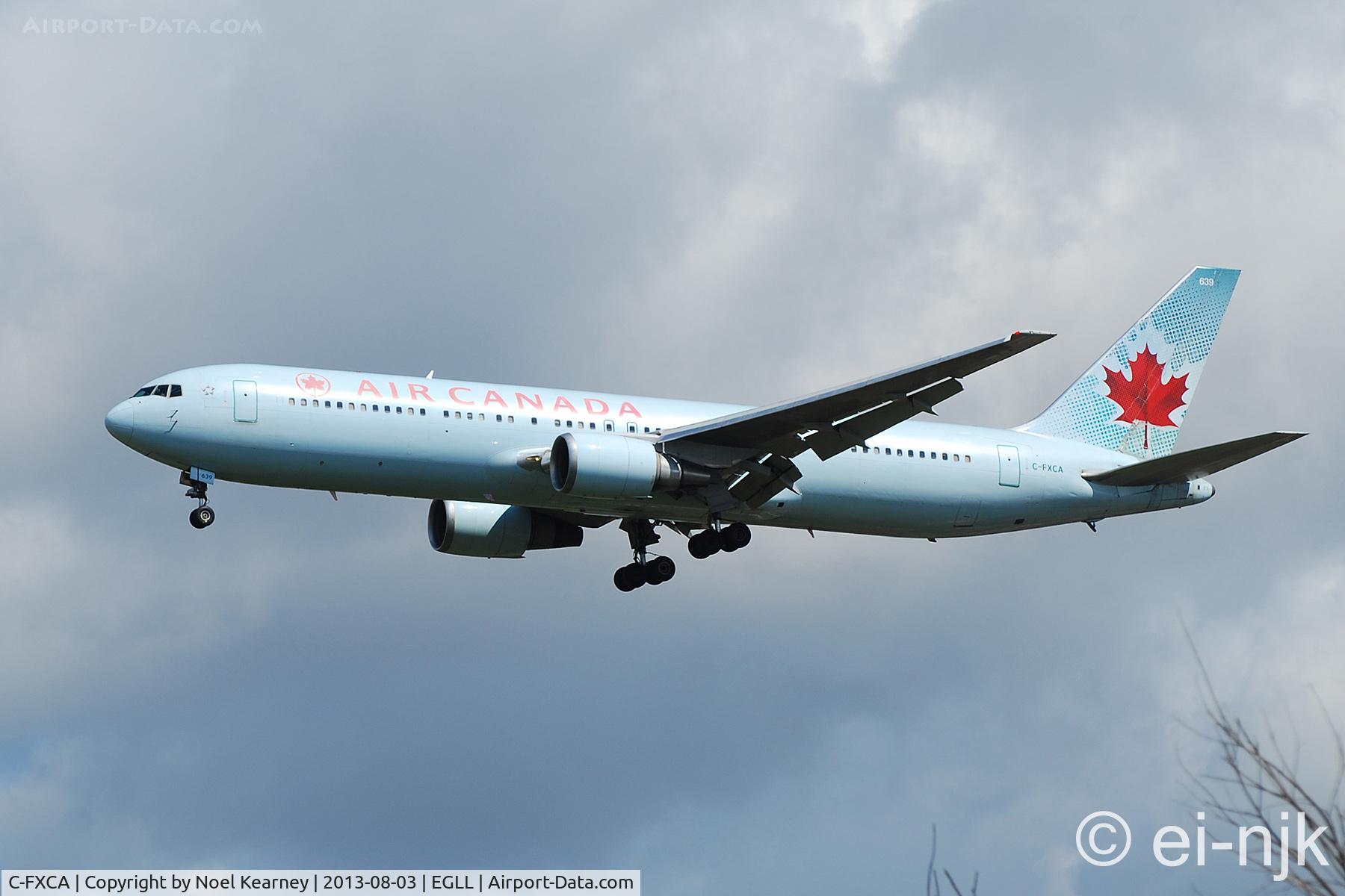 C-FXCA, 1990 Boeing 767-375/ER C/N 24574, Photographed landing 27R at Heathrow.