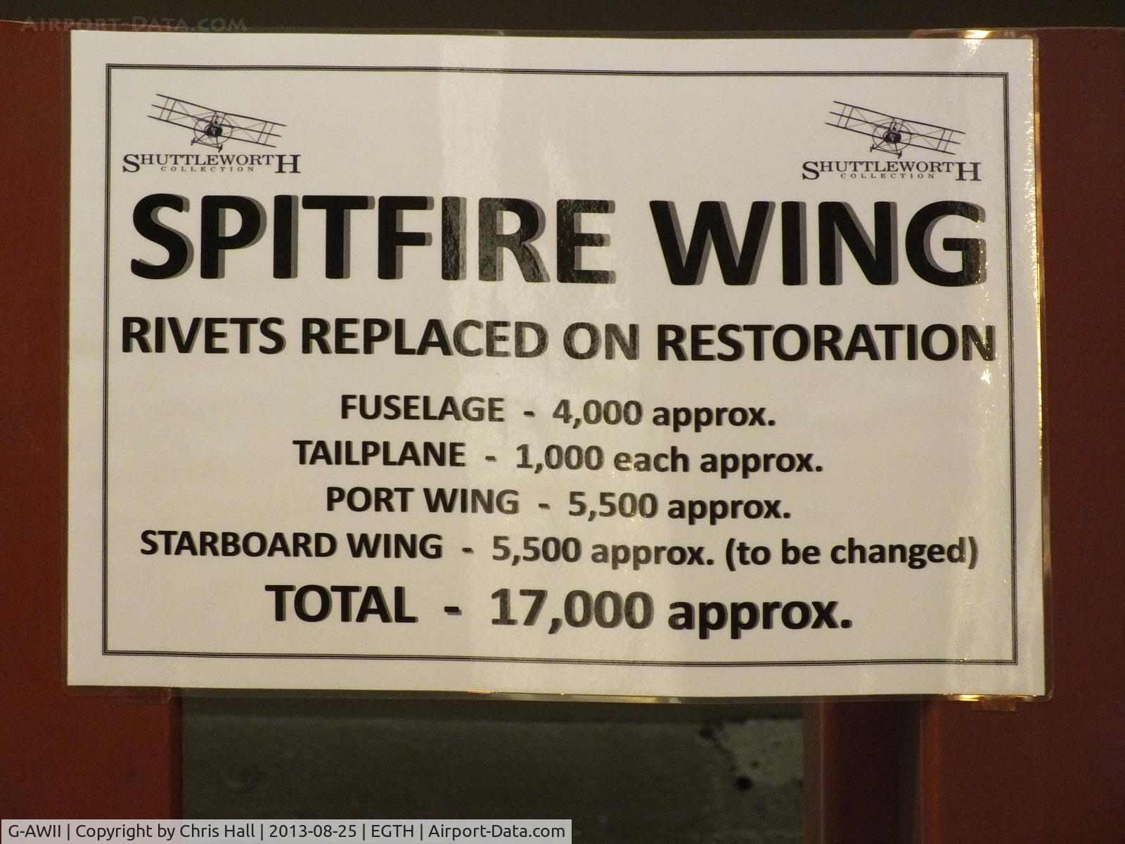 G-AWII, 1942 Supermarine 349 Spitfire LF.Vc C/N WASP/20/223, Thats a lot of rivets!