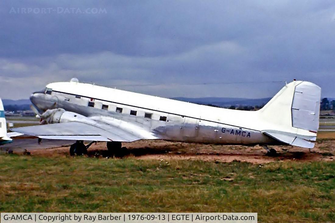 G-AMCA, 1945 Douglas DC-3C-R-1830-90C (C-47B) C/N 32966, Douglas C-47B Dakota 4 [16218/32966] (BST Aviation Holdings Ltd) Exeter~G 13/09/1976. Image from a slide.