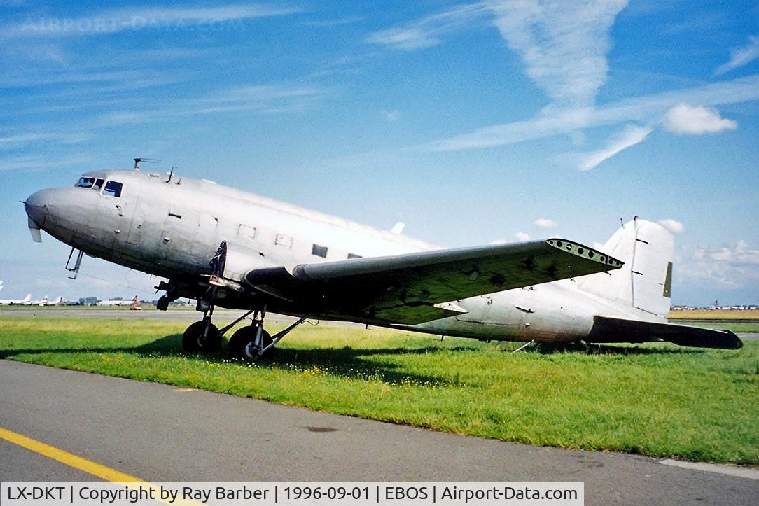 LX-DKT, 1942 Douglas DC3C-S1C3G (C-47A) C/N 10253, Douglas DC-3C-47A-60-DL Skytrain [10253] Ostend-Oostende~OO 01/09/1996
