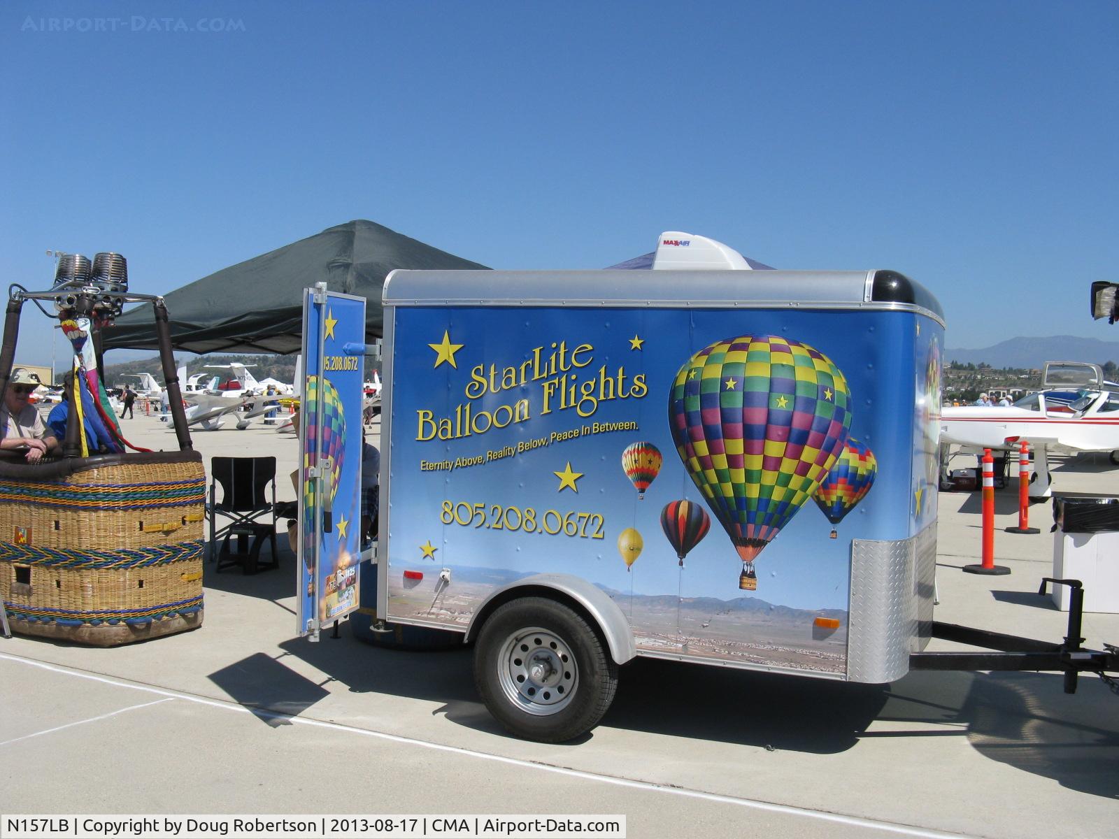 N157LB, 2001 Arbc Inc Dba Lindstrand 90A C/N 5152, 2001 Lindstrand 90A Hot Air Balloon *StarLite*, #8 Jetstream propane Double Burner, 90,000 cubic feet envelope, balloon's basket with equipment trailer