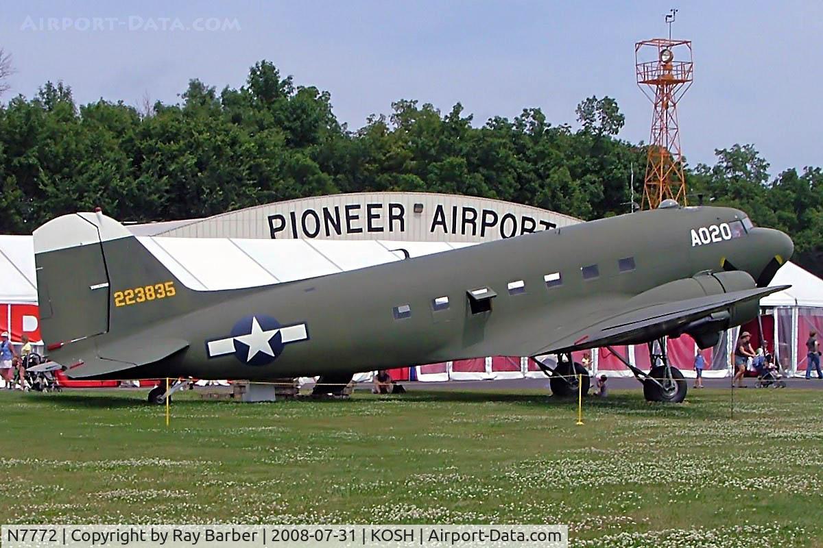 N7772, 1943 Douglas C-49K (DC-3-455) C/N 6338, Douglas DC-3C-49K [6338] Oshkosh-Wittman Regional~N 31/07/2008