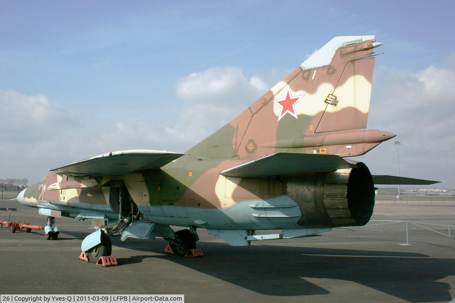 26, 1982 Mikoyan-Gurevich MiG-23ML C/N 0390324028, Mikoyan-Gurevich MiG-23ML, Aerospace Museum Paris-Le Bourget (LFPB)