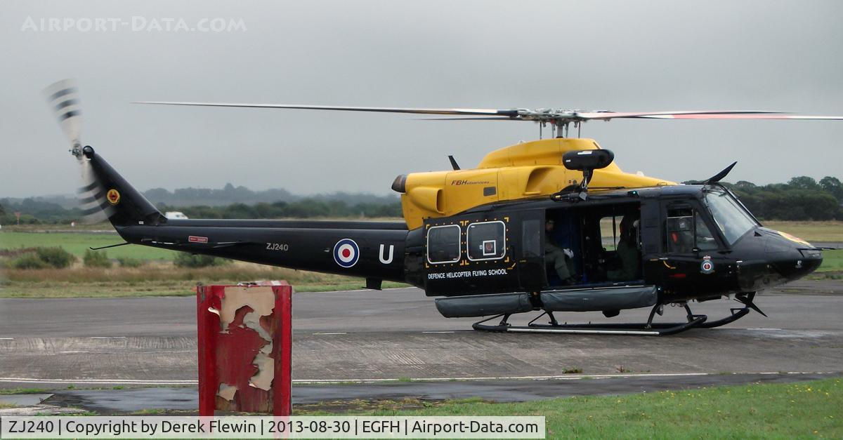 ZJ240, 1997 Bell 412EP Griffin HT1 C/N 36163, Seen at EGFH, Griffin HT1, coded U from SARTU based at RAF Valley, Anglesey.