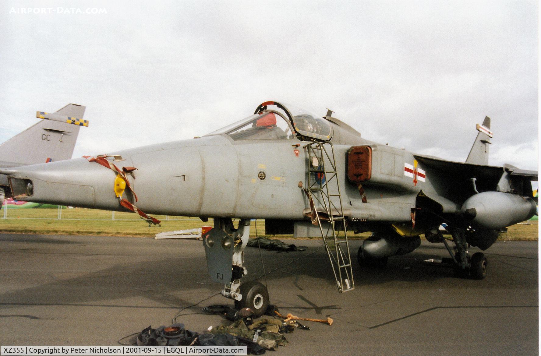 XZ355, 1976 Sepecat Jaguar GR.3A C/N S.122, Jaguar GR.3A, callsign Rebel 1, of 41 Squadron on display at the 2001 RAF Leuchars Airshow.