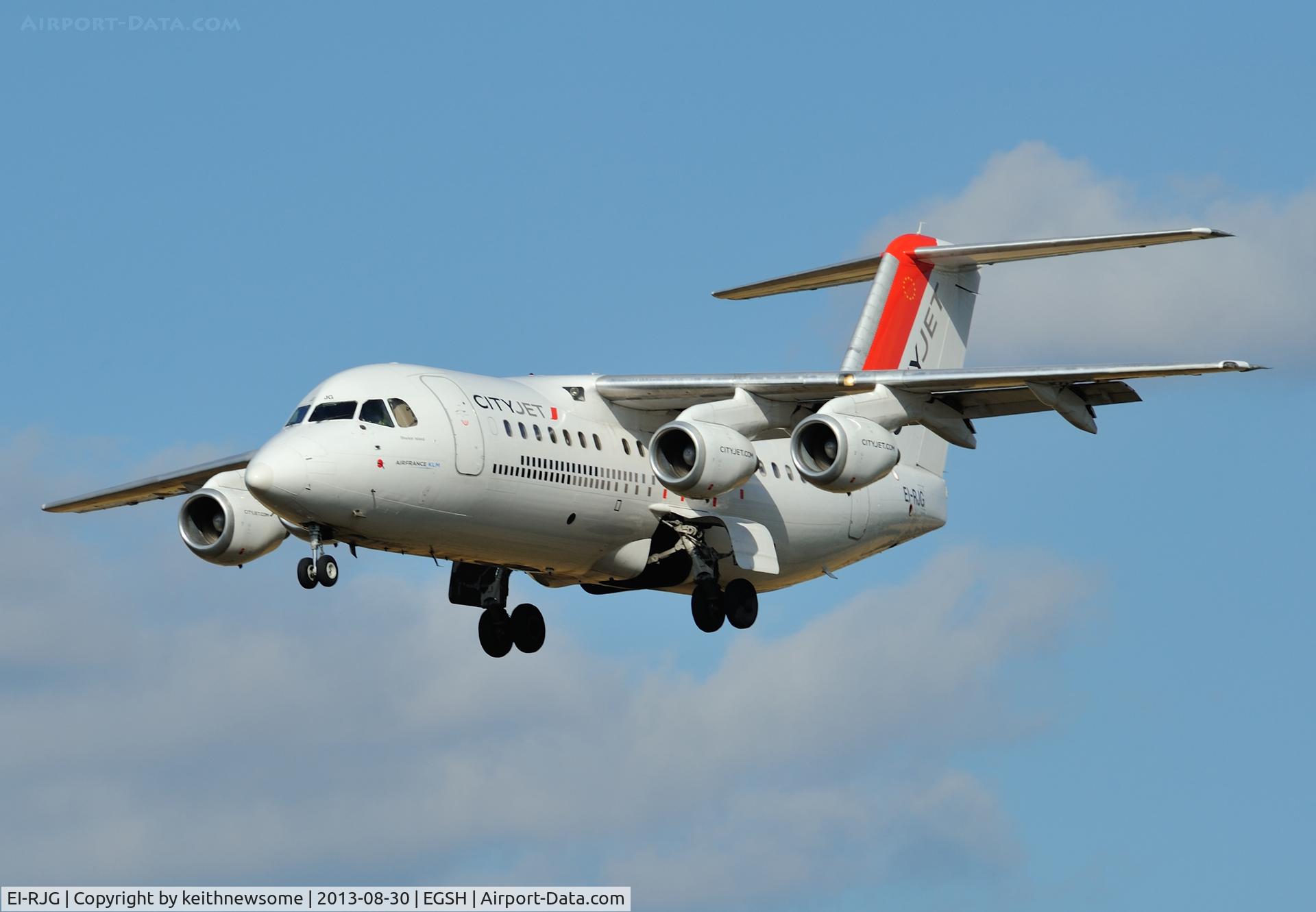 EI-RJG, 1999 British Aerospace Avro 146-RJ85A C/N E2344, Now in City Jet colour scheme.