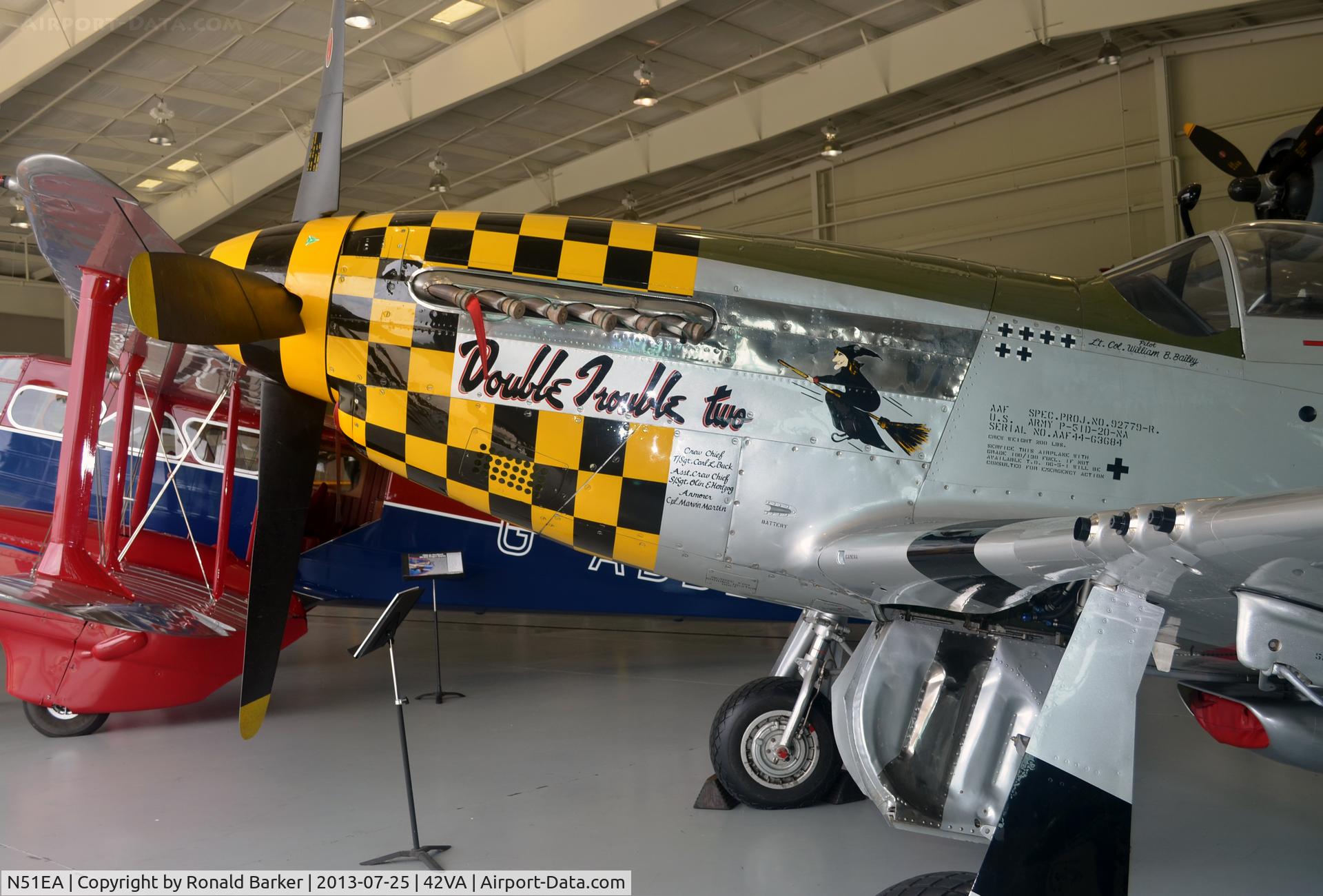 N51EA, 1944 North American F-51D Mustang C/N 44-72483,  Military Aviation Museum, Pungo, VA