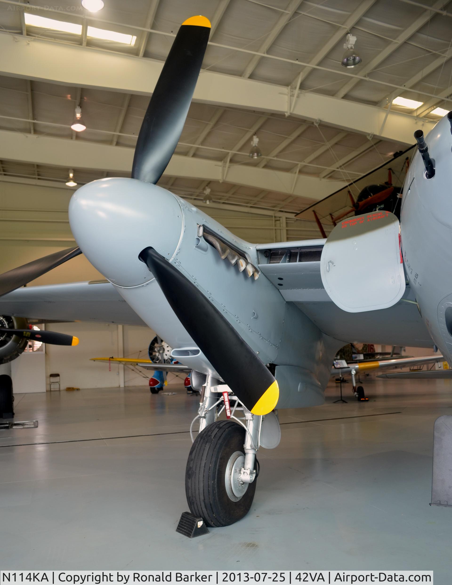 N114KA, 1945 De Havilland Mosquito FB.26 C/N KA114, Right engine, Military Aviation Museum, Pungo, VA