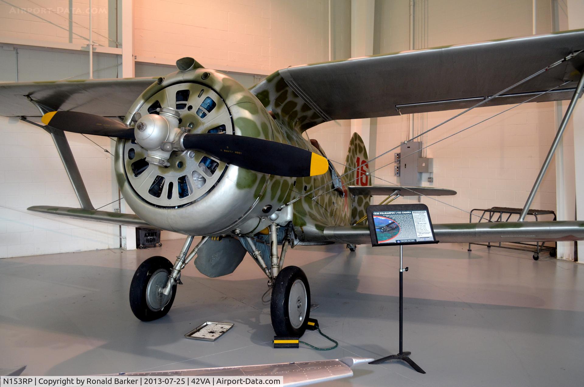 N153RP, 1938 Polikarpov I-153 Chaika C/N 6316, Museum Aviation Museum, Pungo, VA