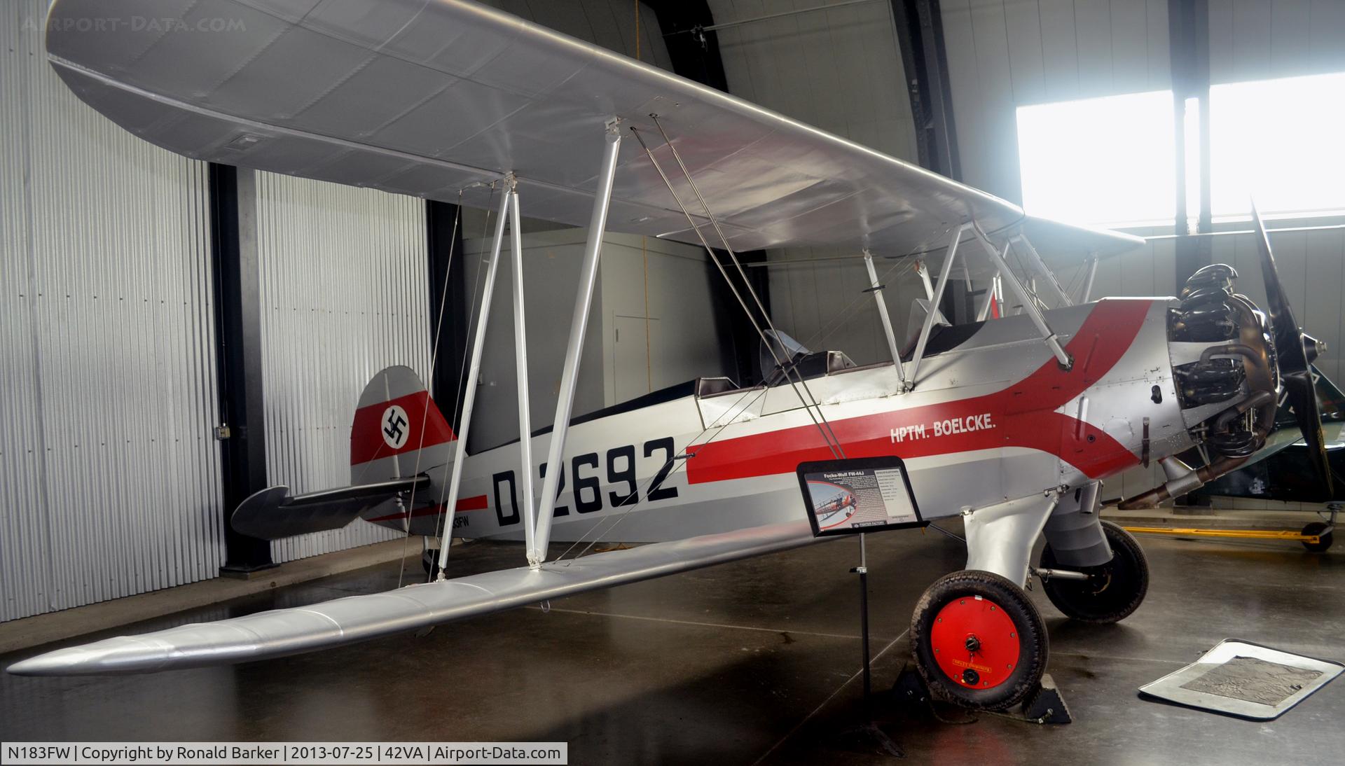 N183FW, 1937 Focke-Wulf Fw-44J Stieglitz C/N 183, Military Aviation Museum, Pungo, VA