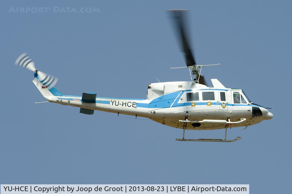 YU-HCE, Agusta AB-212 C/N 5713, overflying the local museum