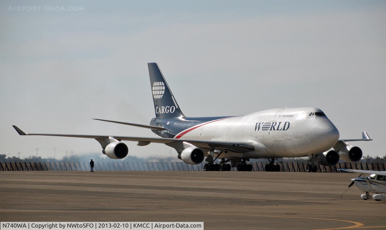 N740WA, 1993 Boeing 747-4H6 C/N 25700, Firing up the engines before a very short 10 minute flight to Travis AFB.