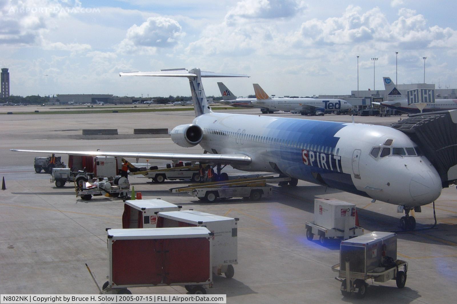 N802NK, 1993 McDonnell Douglas MD-83 (DC-9-83) C/N 53168, at the gate