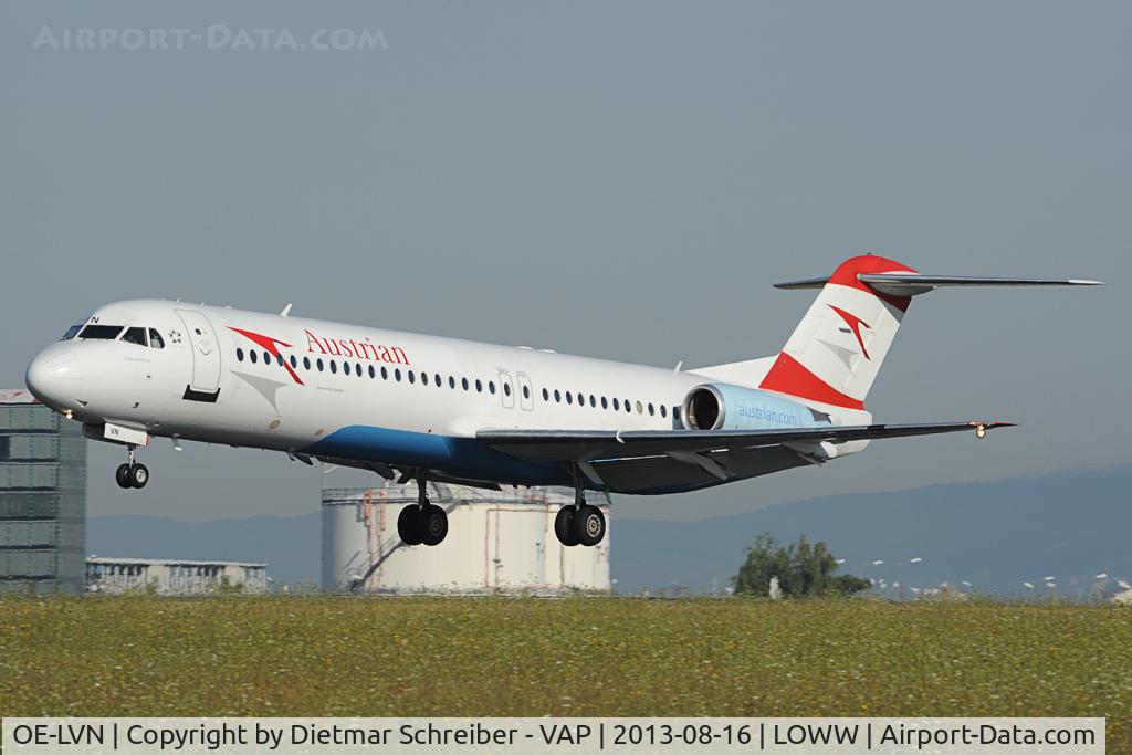 OE-LVN, 1991 Fokker 100 (F-28-0100) C/N 11367, Austrian Airlines Fokker 100