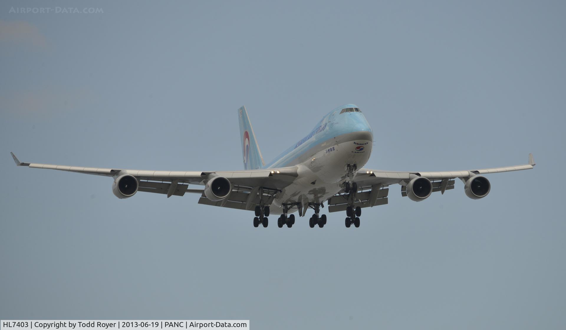 HL7403, 1998 Boeing 747-4B5F/SCD C/N 26408, Landing at Anchorage