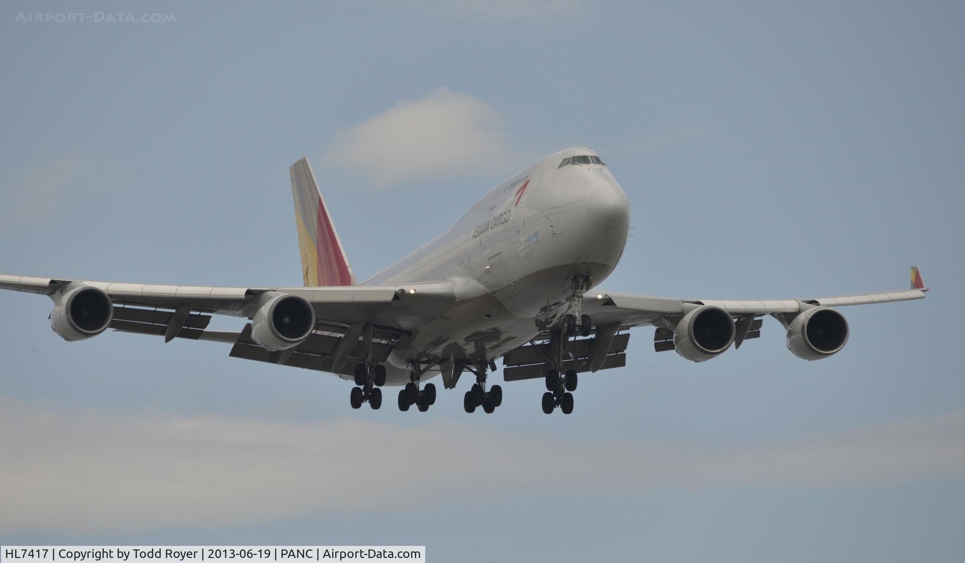 HL7417, 1993 Boeing 747-48EM(BDSF) C/N 25779, Landing at Anchorage