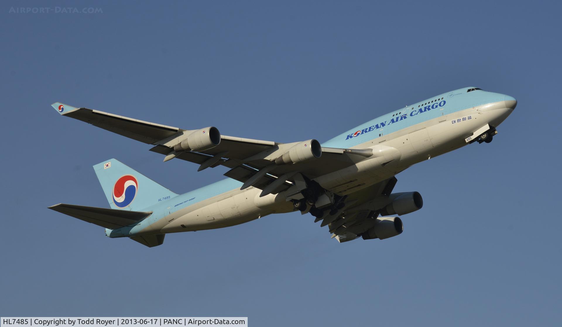 HL7485, 1992 Boeing 747-4B5 C/N 26395, Departing Anchorage