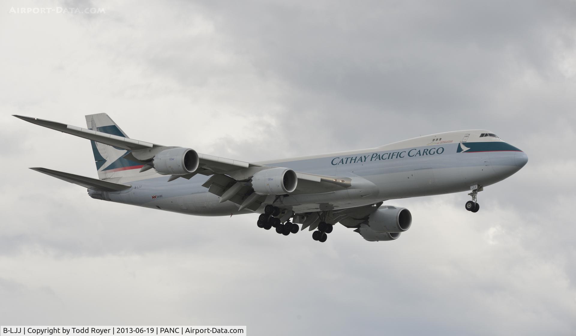 B-LJJ, 2012 Boeing 747-867F/SCD C/N 39246, Landing at Anchorage
